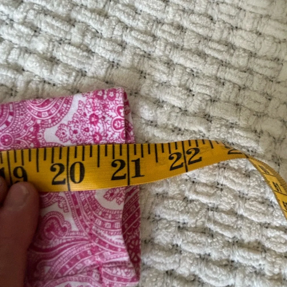 Ralph Lauren 12/14 drop waist dress in pink/white paisley print. Long sleeve